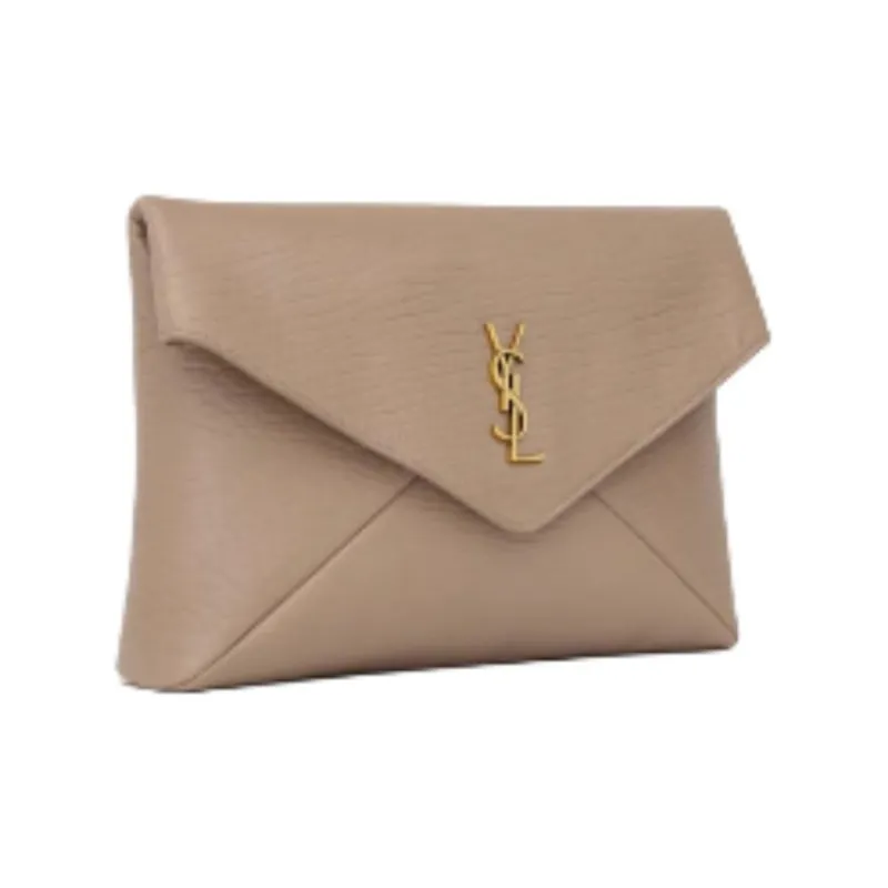 SAINT LAURENT CASSANDRE Sheepskin Envelope Bag, Clutch Tubas Women's Dusty Gray-1