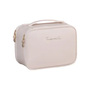 MUYAXUAN Niche Design Double Layer Portable Cosmetics Storage Bag