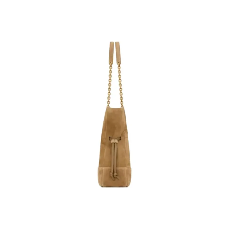 SAINT LAURENT Suede Shoulder Bag Trumpets Women's Golden Leaf-3