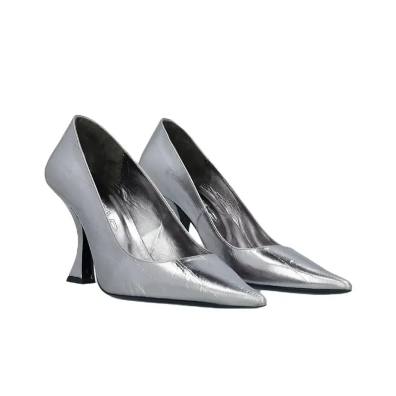 By Far Viva Ino Slim Heel High Heels 9cm Women's Silver-2