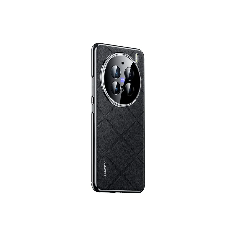 YINZHESHAN Vegan Leather Material Electroplated With Veneer Phone Cases Compatibility VivoX300 Business Formal-11
