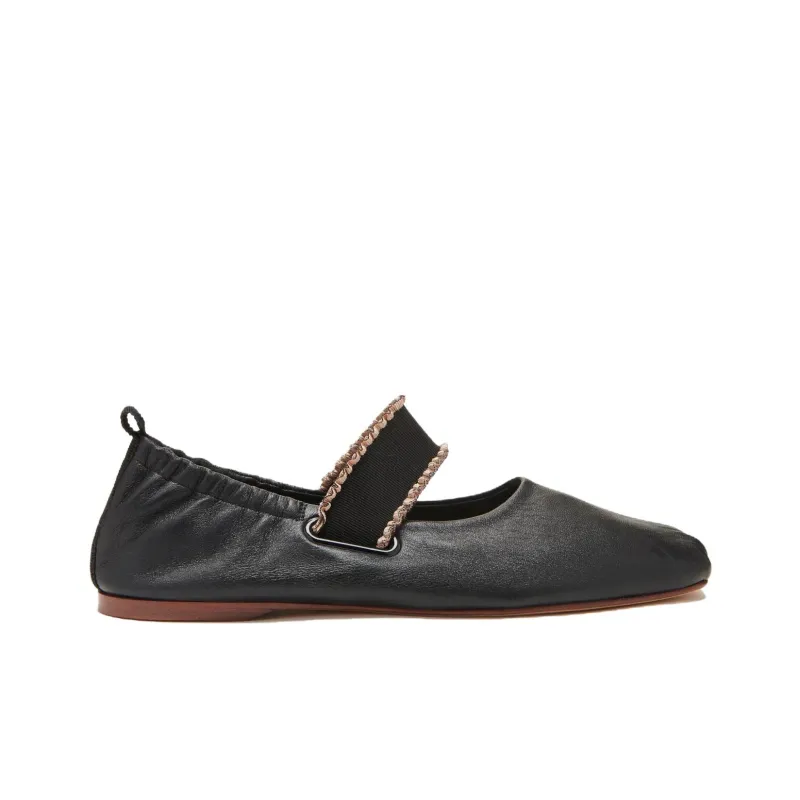 Ulla Johnson Eliza Flat Mary Jane Shoes Women's Black-1