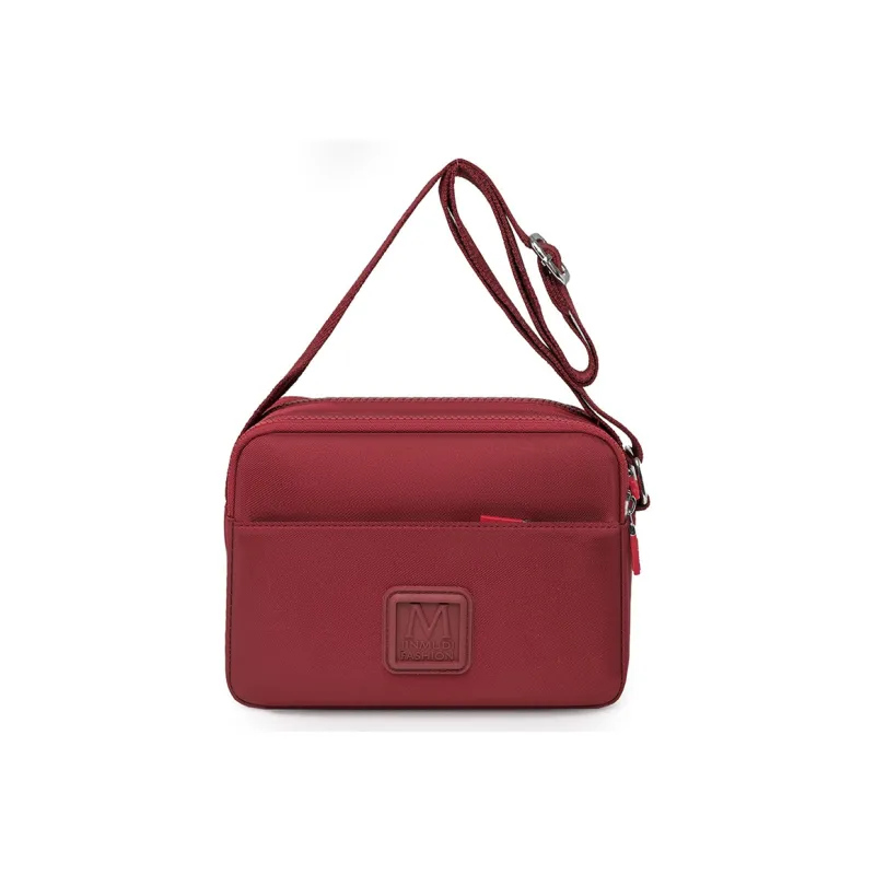 Boniu Nylon Fabric Crossbody Bag, Shoulder Bag Women's Black/Vintage Red/Caramel/Orange-1