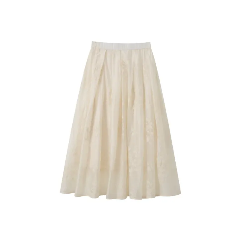 Homemade Willow Silk Casual Long Skirt Women's-1