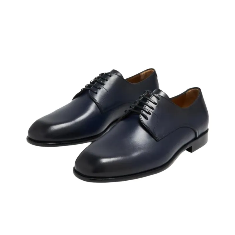 FERRAGAMO Fosco Dress Shoes Men's Blue-2