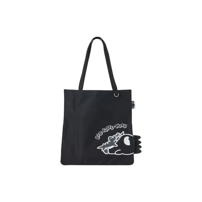 Sanrio Cool Penguins Polyester Tote Bag, Shopping Bag, Handbag, Shoulder Bag Unisex Black-0