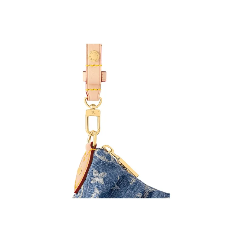 LOUIS VUITTON Monogram Cotton Denim Fabric Handbag, Shoulder Bag Women's Blue-4