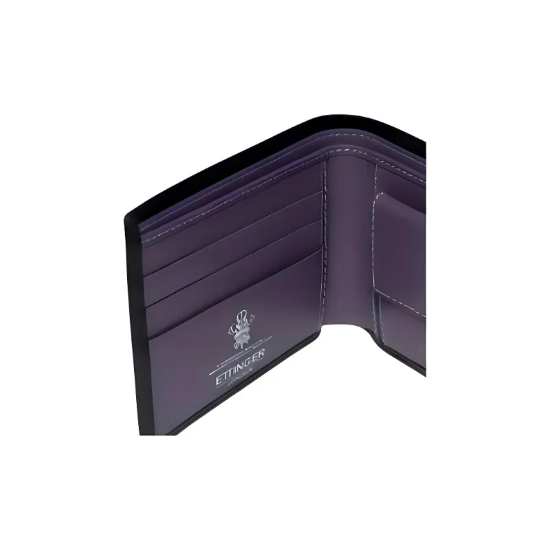 ETTINGER Calfskin Wallet Men's Black & Purple-4