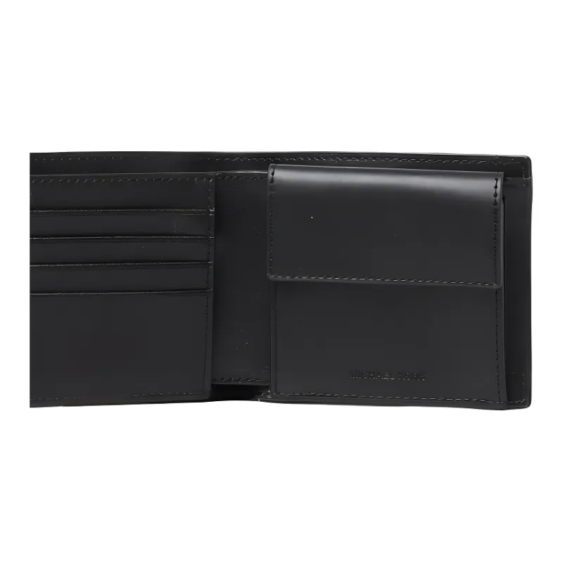 MICHAEL KORS Litchi Grain Leather Wallet Men's Black-4