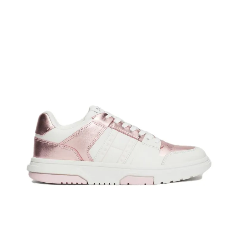 Tommy Hilfiger Brooklyn Low Top Skateboard Shoes Women's White Pink-1