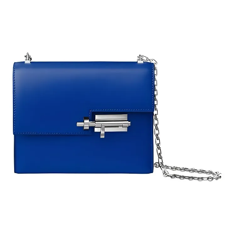 HERMES Verrou Tadelakt Calfskin Handgun Bag Shoulder Bag Crossbody Bag Mini Women's Blue-0