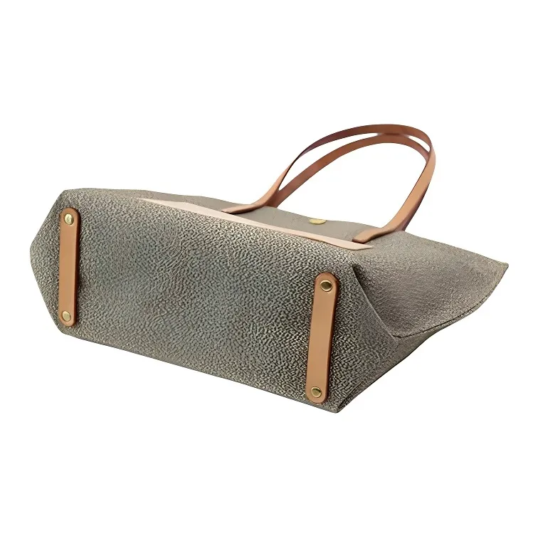 LINE ARTISANAL Canvas Tote Bag, Shopping Bag, Portable Canvas Shoulder Bag Women's Green-2