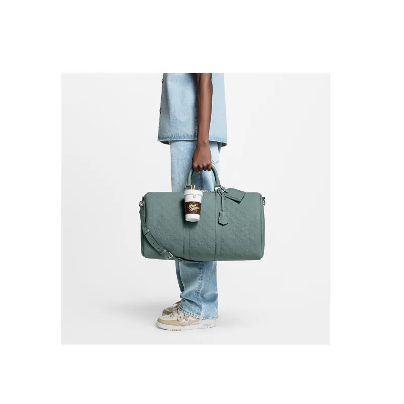 LOUIS VUITTON Canvas Bag Accessory Unisex White & Brown-5