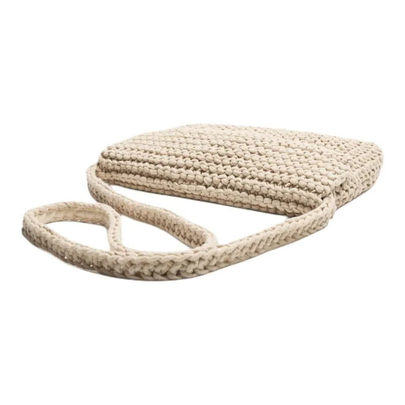 ZARA Cotton Shoulder Bag, Crossbody Bag Women's Beige-2