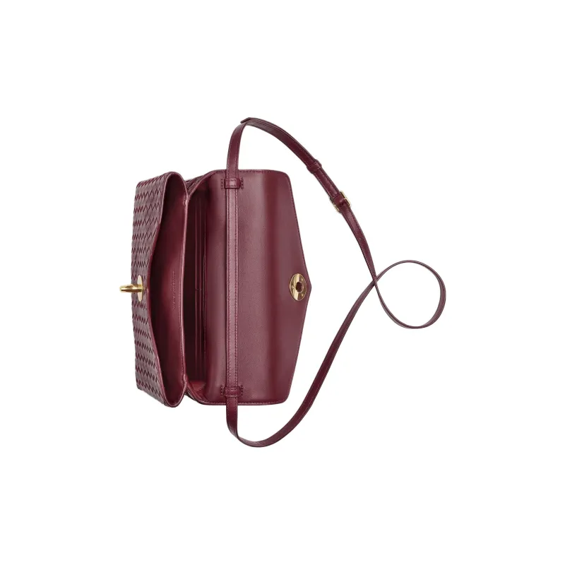 Bottega Veneta Knot Lambskin Shoulder Bag, Crossbody Bag, Handbag Trumpets Unisex Fuchsia-3