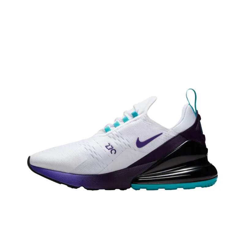 Nike Air Max 270 Anti Slip Wear Resistant Low Top Running Shoes Unisex White Blue-0