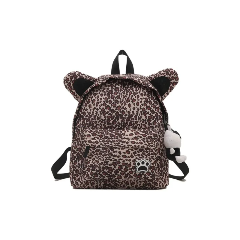 Yalu Fabric Work Backpack Women's Colorful Footprints/Brown Leopard Print/Pink Leopard Print/Black Footprints-1
