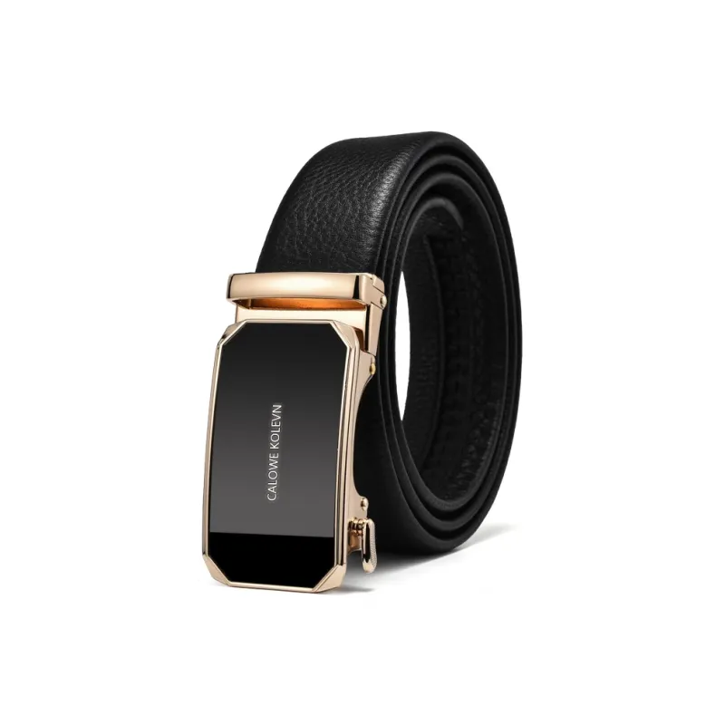 CALOWE KOLEVN Top Grain Cow Leather Premium Gift Box Set Belt Men's 3.5cm-5