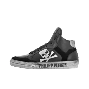 PHILIPP PLEIN Retrokickz High Top Skateboard Shoes Unisex Black