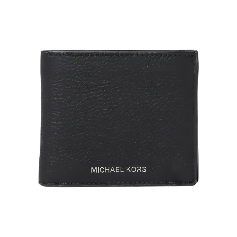MICHAEL KORS Litchi Grain Leather Wallet Men's Black-0