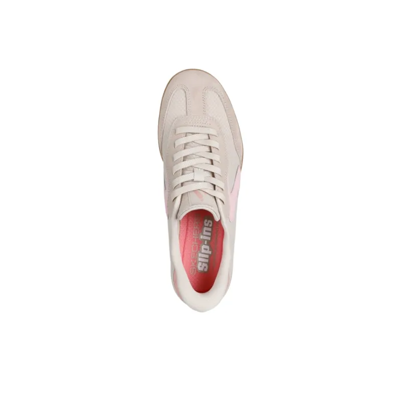 Skechers Hotshot Low Top Skateboard Shoes Women's White Pink-3