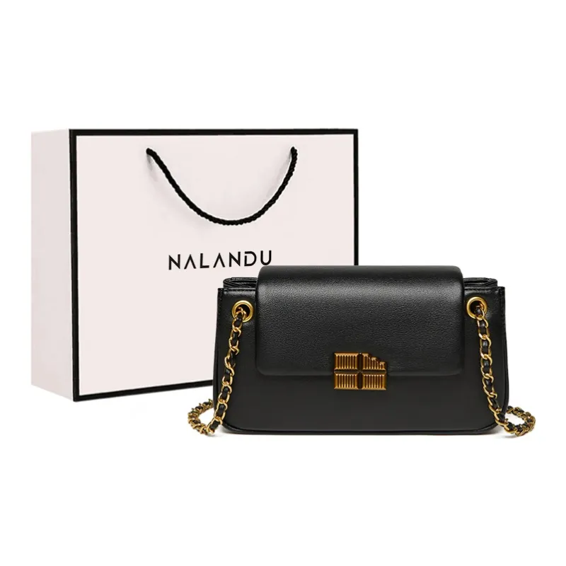 Narandu Cow Leather Chain Bag Shoulder Bag Crossbody Bag Small Size Women's Brown-5