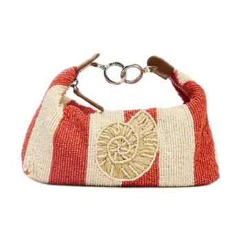 ZARA Polyester One Shoulder Handbag Women's Orange & Beige