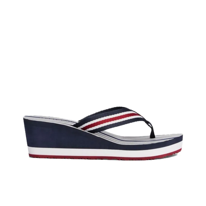 Tommy Hilfiger TH Monogram Flip Flops Women's Blue-1