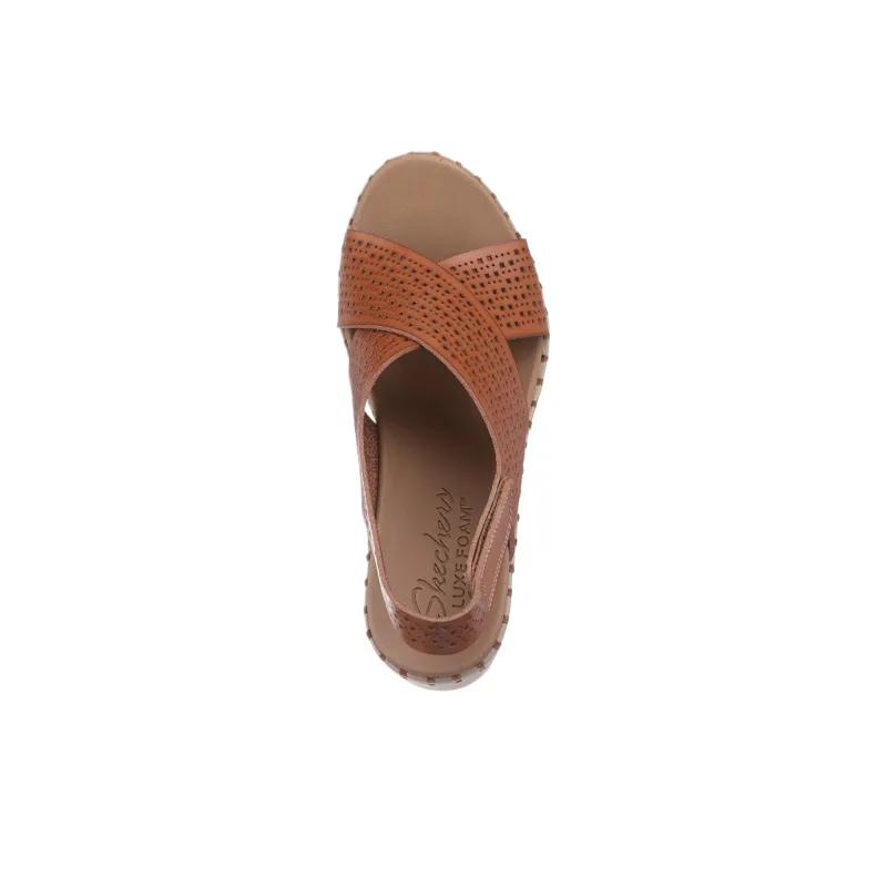 Skechers One Strap Sandals High Heel 5 8cm Women's Brown-4