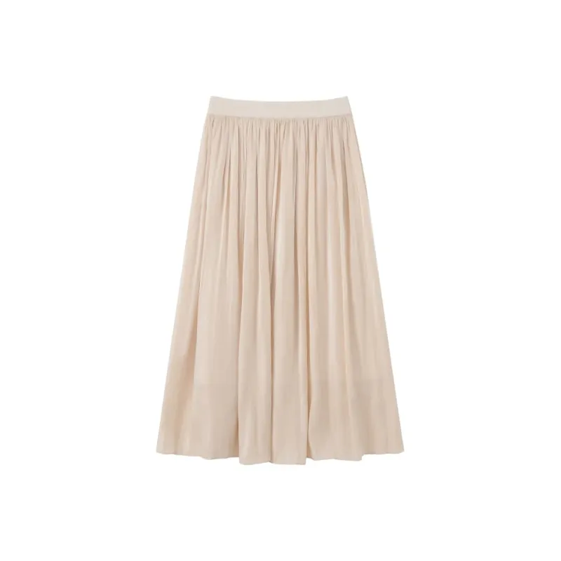 Homemade Willow Silk Casual Long Skirt Women's-2