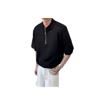 Wooden Rabbit Casual Versatile Fashion Deconstruction Design Premium Simple Trendy Print Elbow Length Sleeved Men's