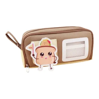XIAOKOUTU Niche Minimalist Style Pencil Pouch Dopamine Dressing Color Block Toast Design Pencil Case/pencil Box