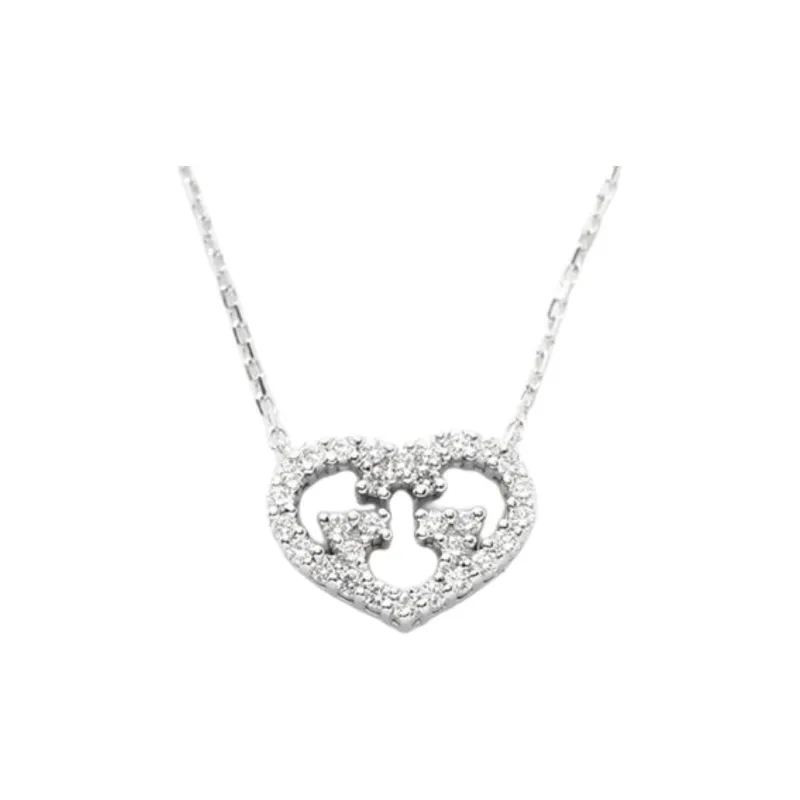 GUCCI White Gold Necklaces Women's Silver-0