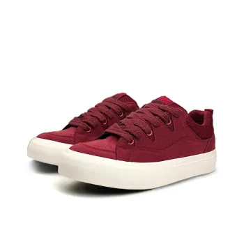 OUGLEMEN Non slip Lightweight Low Top Skateboard Shoes Men's Burgundy