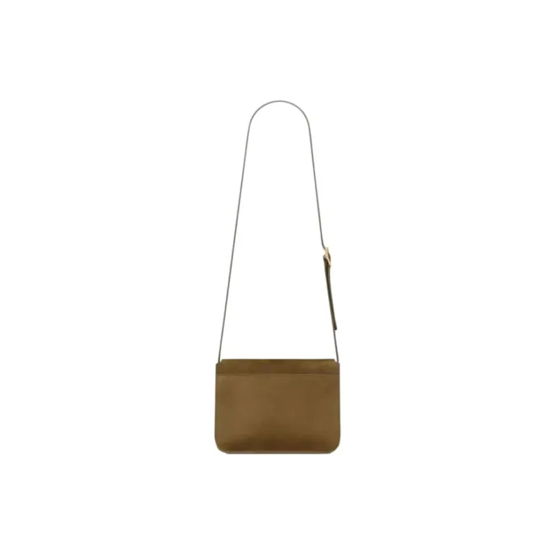 SAINT LAURENT Niki Suede Messenger Bag, Shoulder Bag Medium Size Women's Malt Green-4