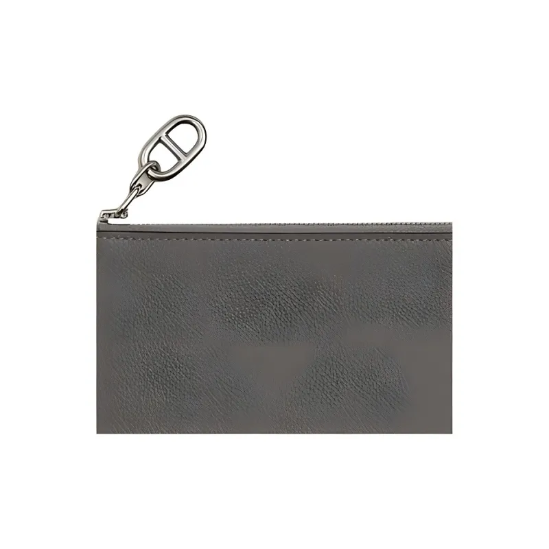 HERMES ZipengoChaine D'Ancre Evercolor Calfskin Card Holder Men's 0L Grismeyer Rain Cloud Gray-2