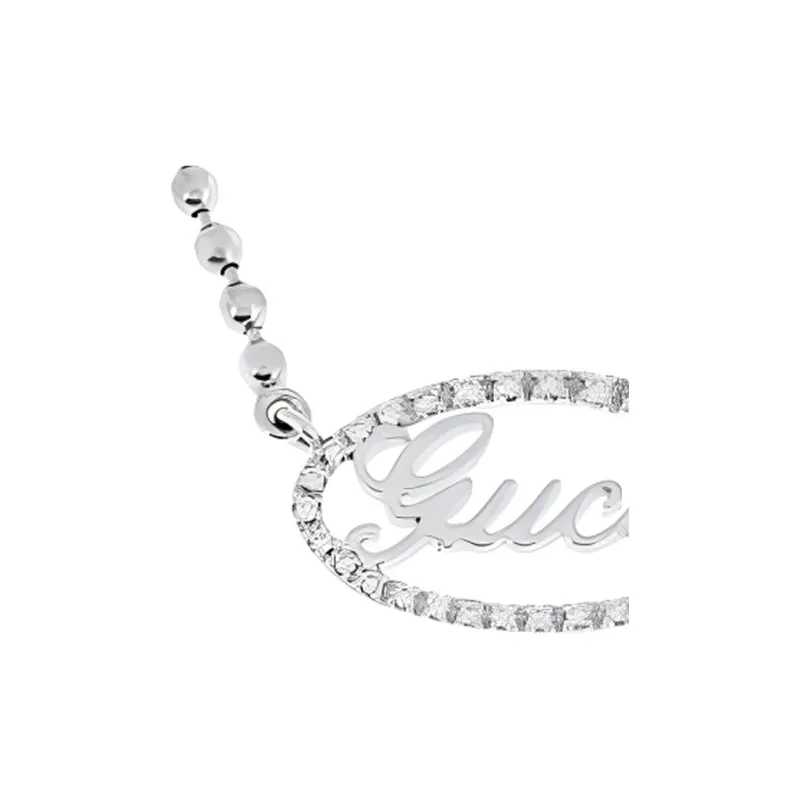 GUCCI 18K White Gold Necklaces Women's Silver-2