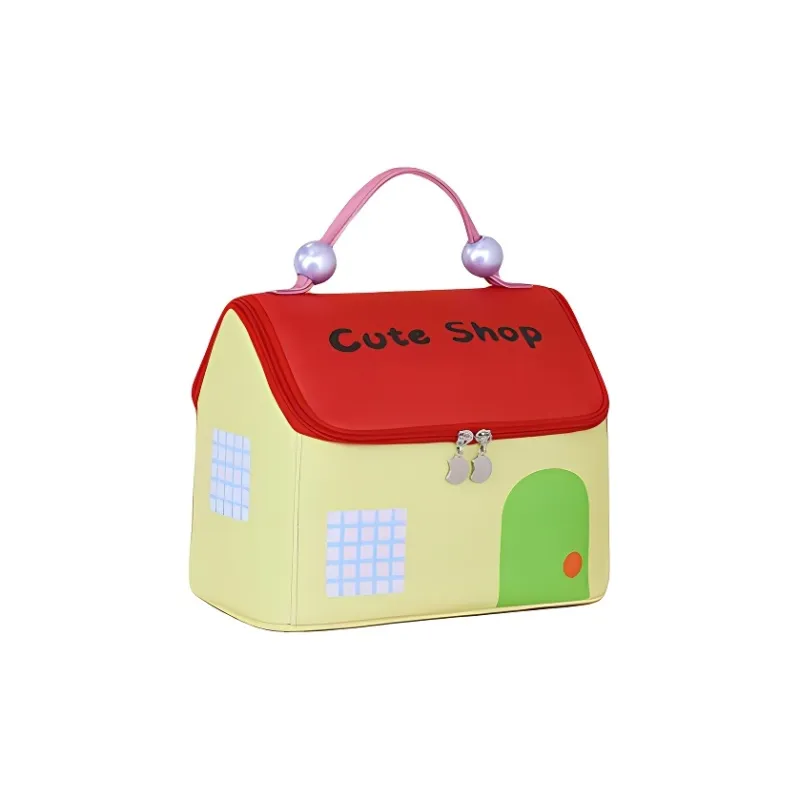 ZHIYIN Color Block Small House Skincare Storage Bag Large Capacity Multifunction Portable Toiletry Bag Make up Tools-4