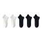 Summer 100% cotton No-Show Socks Combination ④ (White+White+Black+Black+Black)