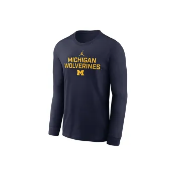JORDAN Michigan Sideline Men's JORDAN Brand Dri FIT College Long Sleeve T Shirt