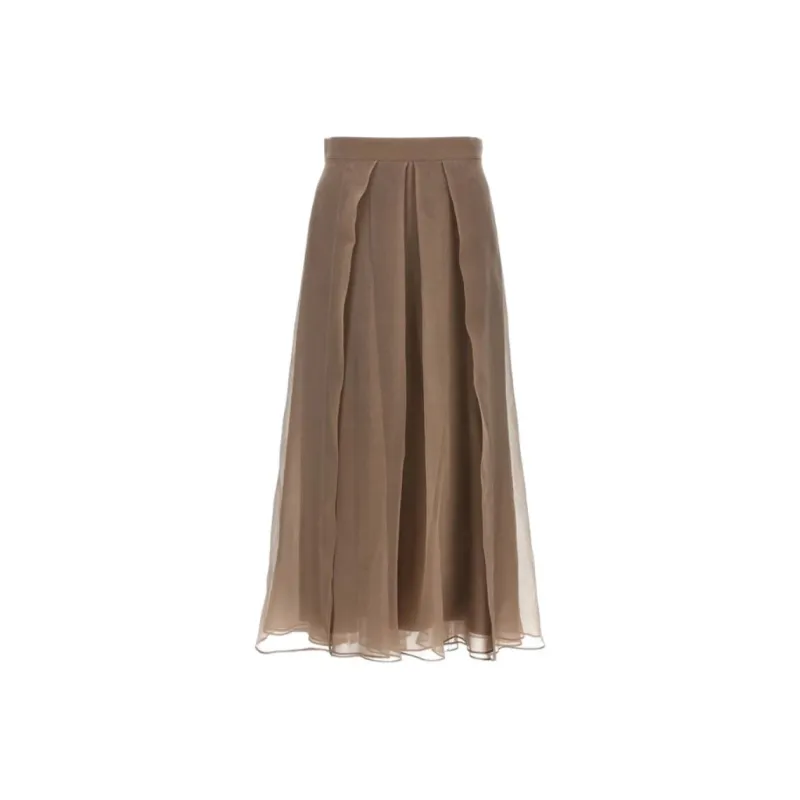 Brunello Cucinelli Casual Long Skirt Women's Brown-0