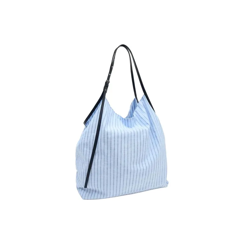 ZARA Cotton Tote Bag, Shopping Bag, Shoulder Bag Women's Blue-1