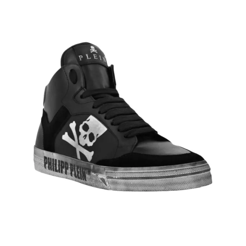 PHILIPP PLEIN Retrokickz High Top Skateboard Shoes Unisex Black-2