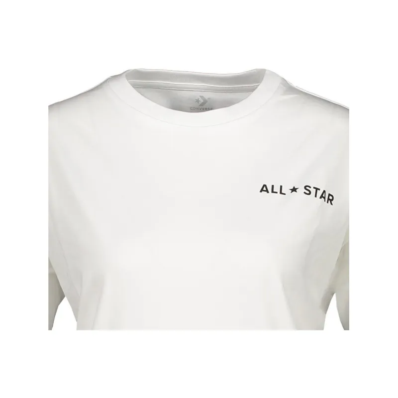 Converse Drop Shoulder Sleeve T Shirt Women's White-3