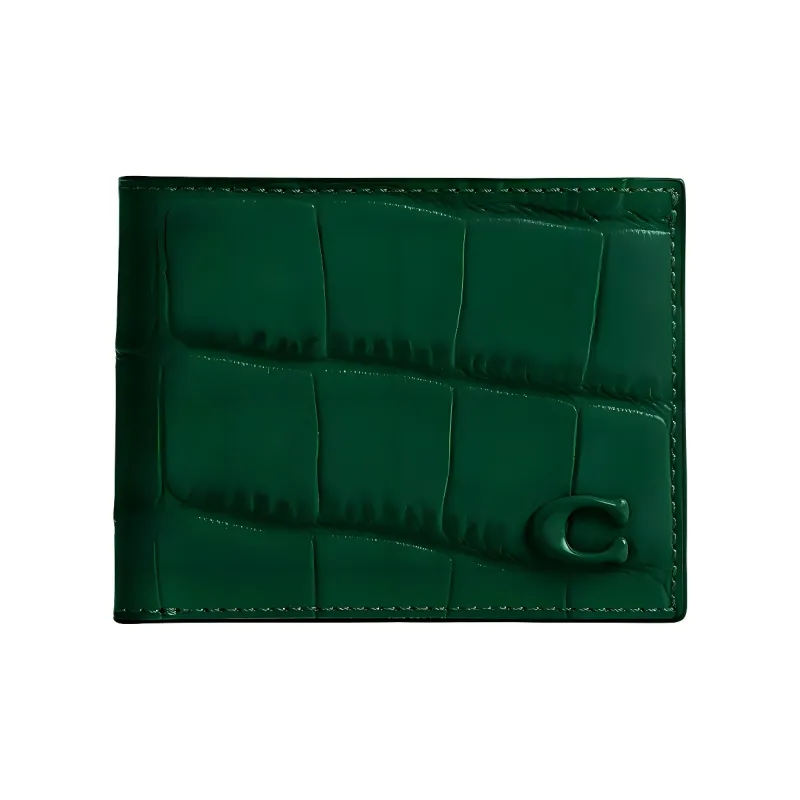 COACH Calfskin Wallet Mini Men's Ivy Green-0