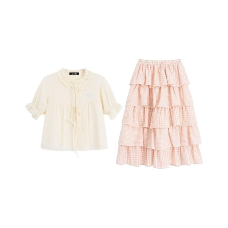 AHDO Two Piece Skirt Sets Women's-0