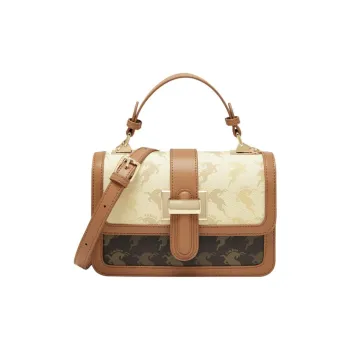 15 MINS PVC Handbag, Crossbody Bag Medium Size Women's Warm Beige Apricot & Coffee