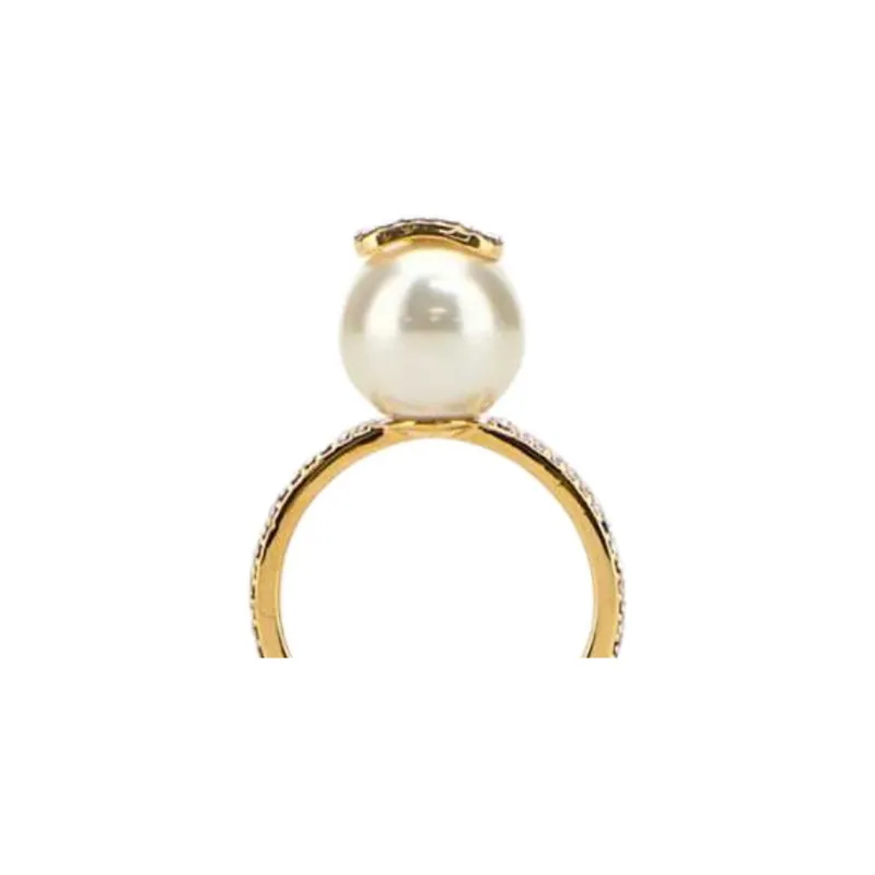 Valentino Rhinestone Rings Women's Gold-2