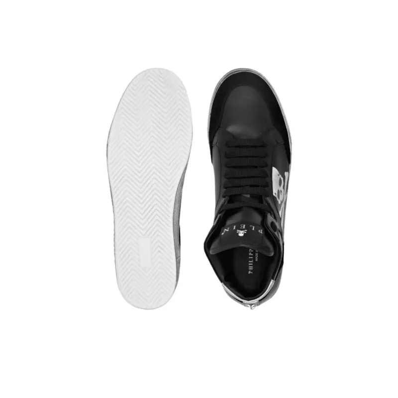 PHILIPP PLEIN Retrokickz High Top Skateboard Shoes Unisex Black-3