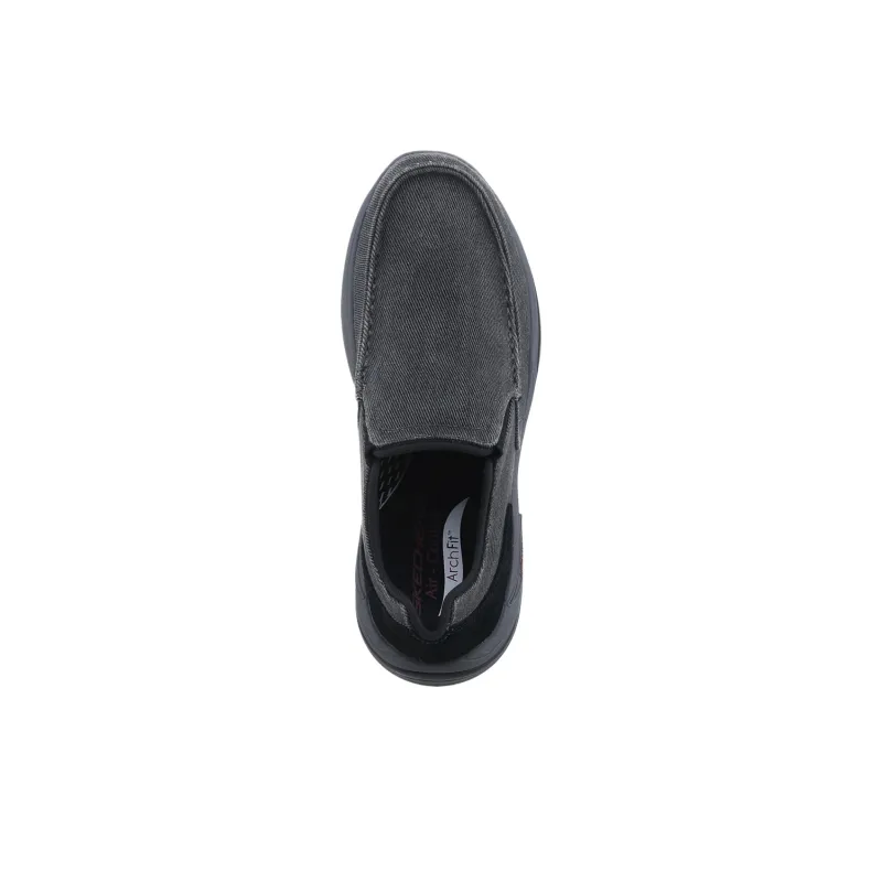 Skechers Arch Fit Motley Low Top Canvas Shoes Men's Black-4
